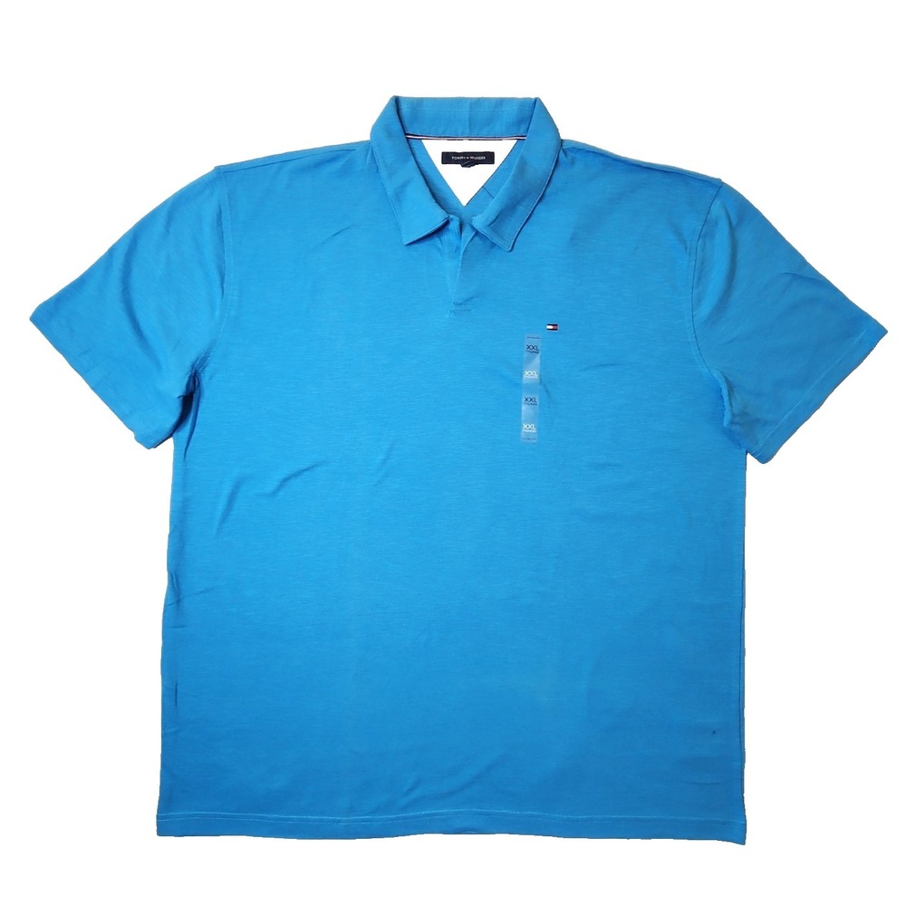 Tommy Hilfiger Polo Shirt Buttonless Regular Fit Short Sleeve Stretch Size XXL